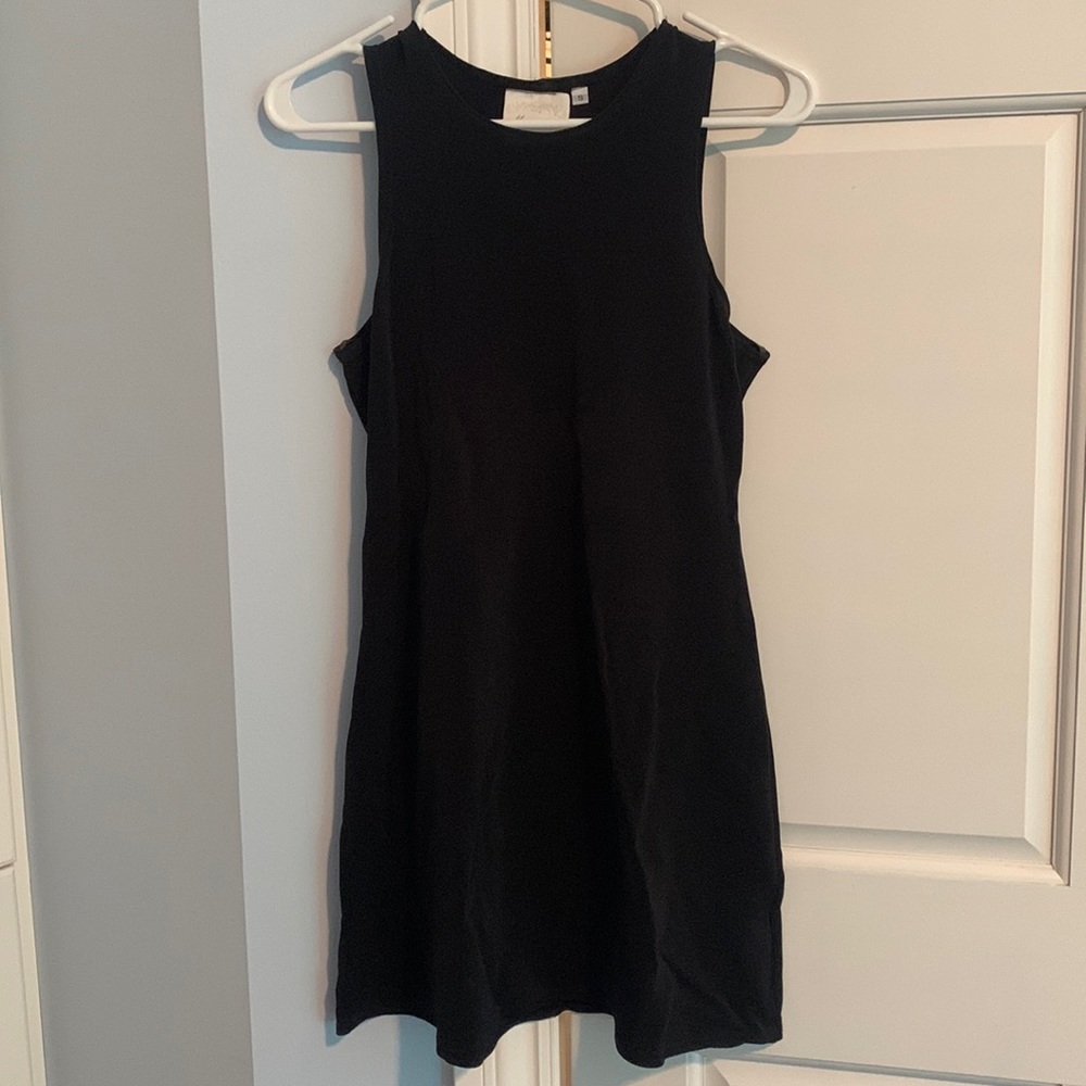 Stretchy black mini dress